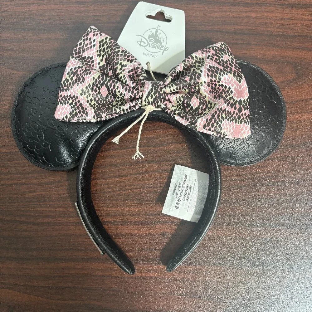 Disney Loungefly Animal Kingdom Pink and Black Safari Minnie Mouse Headband NWT